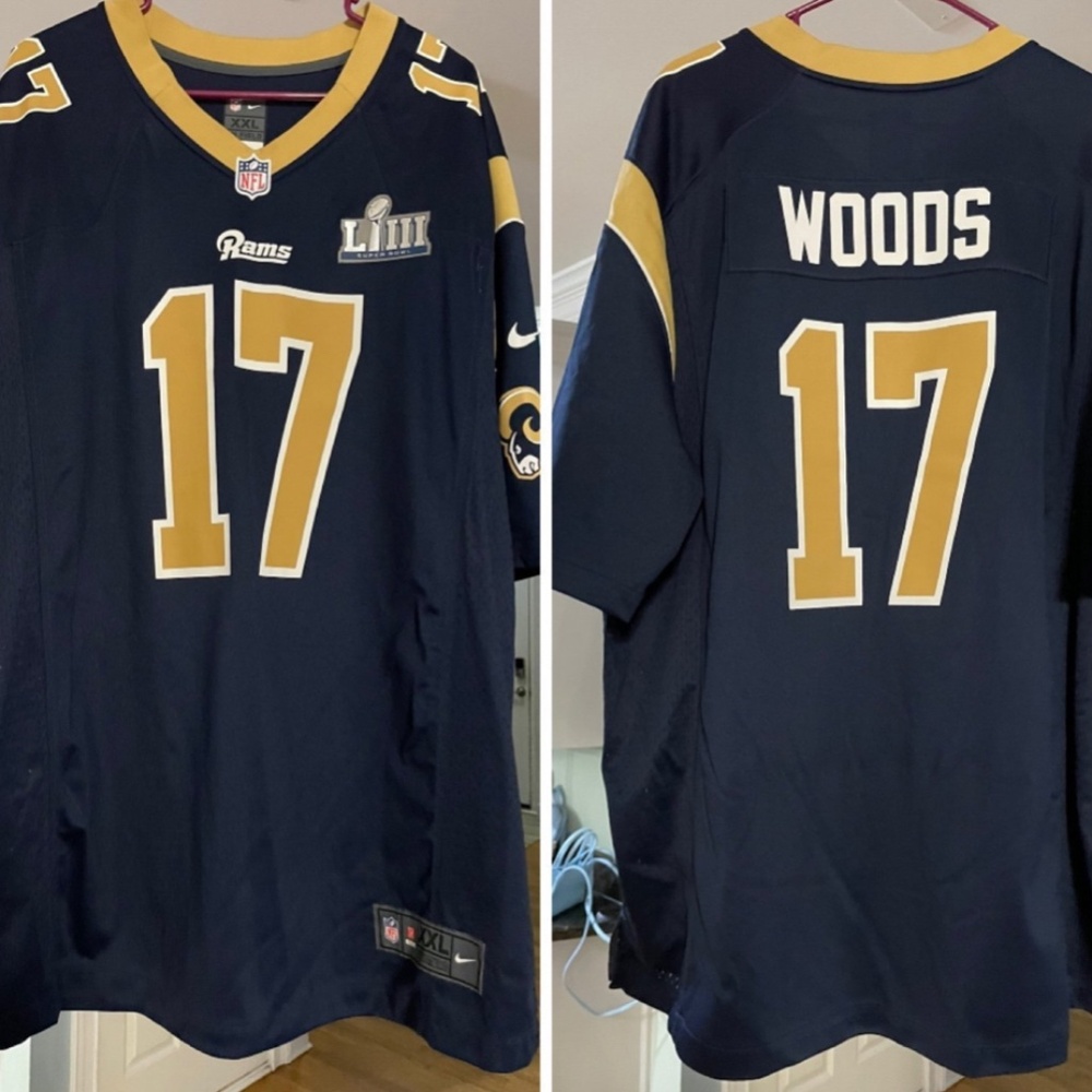 Robert Woods Rams Official NFL SuperBowl Football Jersey 2xl & Flexfit Hat S/M